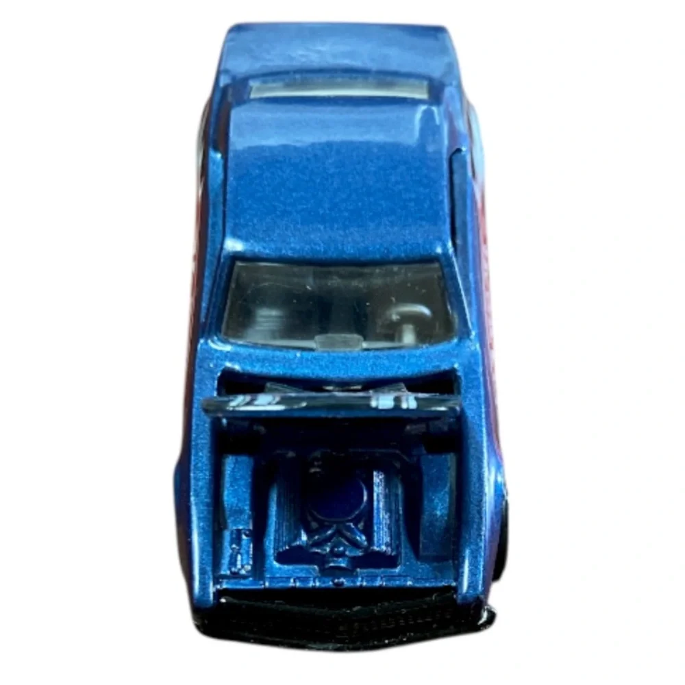 Vintage 1982 Hot Wheels 1967 Camaro Blue & Silver Diecast Car w/ Lift-Up Hood